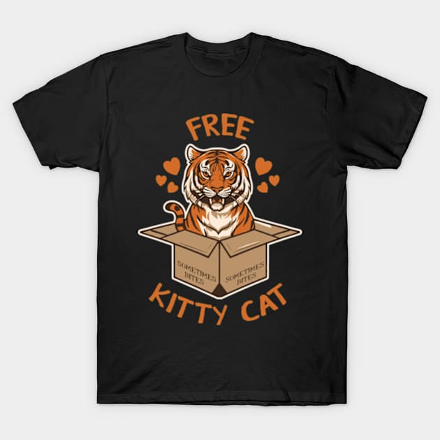 Free Kitty Cat Sometimes Bites T-Shirt by Worldengine